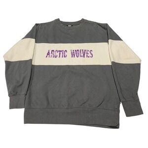 Fan Cloth Arctic Wolves Crewneck Sweatshirt Grey Cream Small Pullover